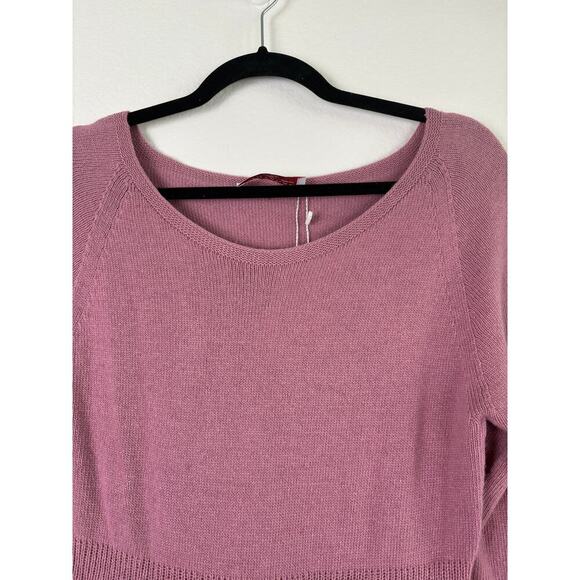 Fontana 2.0 Pink Pleated Front Scoop Neck Sweater Dress Cashmere Blend Size M - Picture 3 of 10